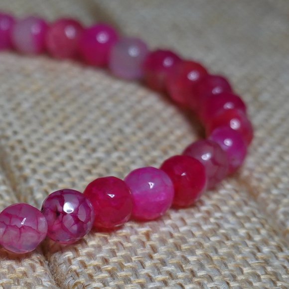 (NWT) Faceted Pink Agate Bracelet - Picture 3 of 5